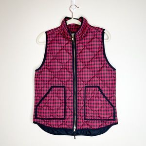Jcrew red and black checkered vest
